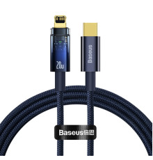 Кабель Baseus Explorer Series Auto Power-Off Fast Charging Data Cable Type-C to IP 20W 2m Blue (CATS000103)