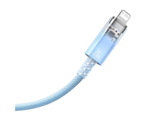 Кабель Baseus Explorer Series Fast Charging Cable with Smart Temperature Control Type-C to iP 20W 1m Blue (CATS010203)