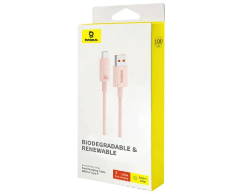 Кабель Baseus Habitat Series Fast Charging Cable USB to Type-C 100W 1m Wheat Pink (P10360203421-00)