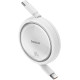 Кабель Baseus Free2Draw Mini Retractable Charging Cable Type-C to Type-C 100W 1m Moon White (P10364500211-00)