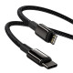 Кабель Baseus Tungsten Gold Fast Charging Data Cable Type-C to iP PD 20W 2m Black (CATLWJ-A01)