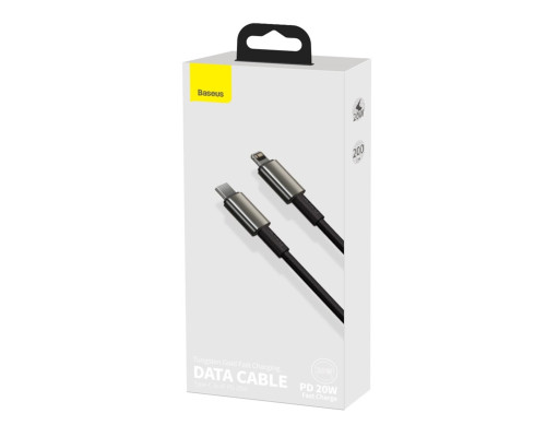 Кабель Baseus Tungsten Gold Fast Charging Data Cable Type-C to iP PD 20W 2m Black (CATLWJ-A01)