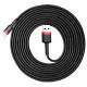 Кабель Baseus Cafule Cable USB For iP 2A 3m Red+Black (CALKLF-R91)
