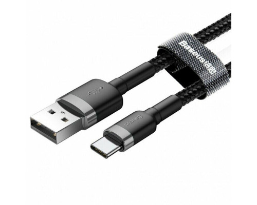 Кабель Baseus cafule Cable USB For Type-C 2A 3m Gray+Black (CATKLF-UG1)