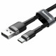 Кабель Baseus cafule Cable USB For Type-C 2A 3m Gray+Black (CATKLF-UG1)