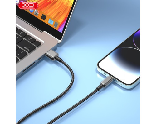 Кабель XO NB249 5A PVC Shiny Colorful Lightning Data Cable чорні mag-6920680844524136194