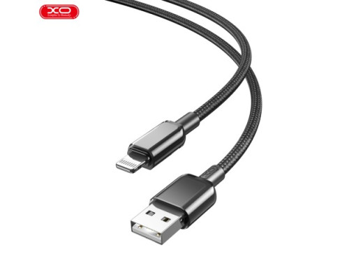 Кабель XO NB249 5A PVC Shiny Colorful Lightning Data Cable чорні mag-6920680844524136194