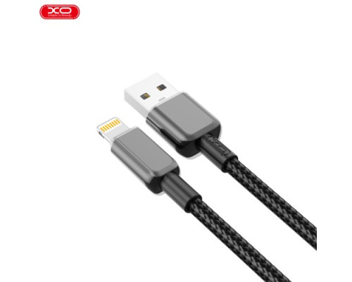 Кабель XO NB249 5A PVC Shiny Colorful Lightning Data Cable чорні mag-6920680844524136194