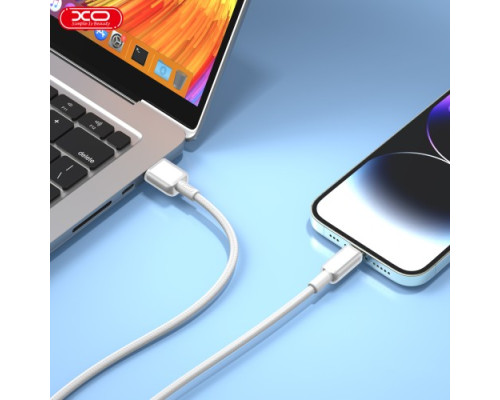 Кабель XO NB249 5A PVC Shiny Colorful Lightning Data Cable білі mag-6920680844531136195
