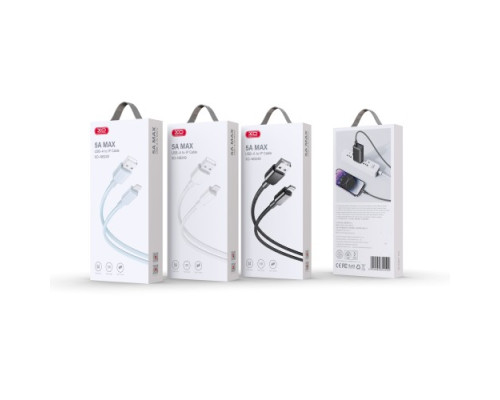 Кабель XO NB249 5A PVC Shiny Colorful Lightning Data Cable білі mag-6920680844531136195