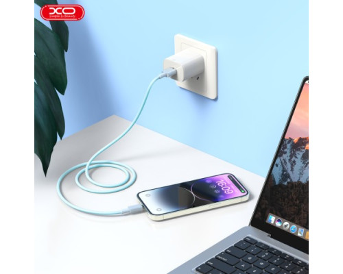 Кабель XO NB249 5A PVC Shiny Colorful Lightning Data Cable синій mag-6920680844548136196