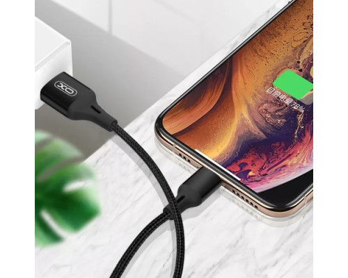 Кабель XO NB143 Braided data cable Type-c 1m Чорний Деф.пак mag-200000155888153437