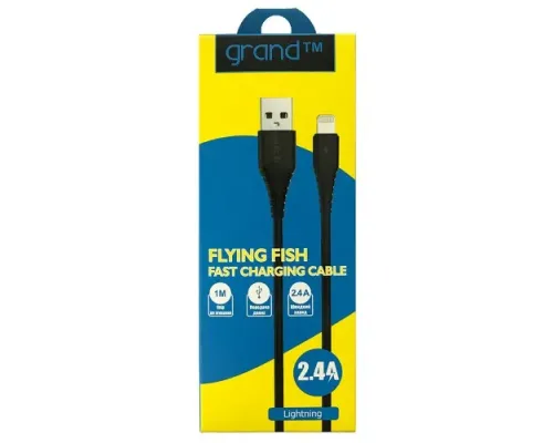 Кабель Grand GC-C01 lightning 2.4A чорний mag-2000001013946144929