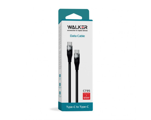 Кабель USB WALKER C735 Type-C to Type-C 65W black