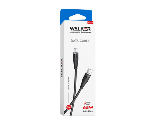 Кабель USB WALKER C735 Type-C to Type-C 65W black