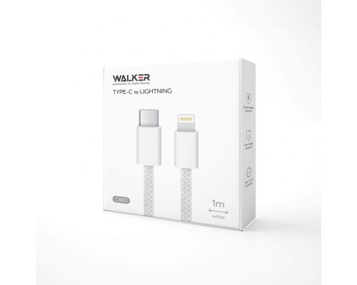 Кабель USB WALKER C860 Type-C to Lightning 30W white