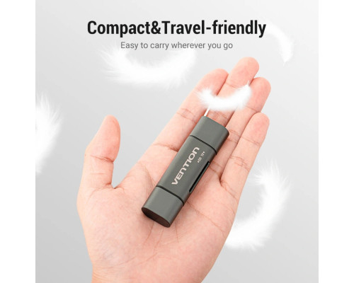 Картрідер Vention USB3.0 Multi-function Card Reader Gray Metal Type (CCHH0) (CCHH0)