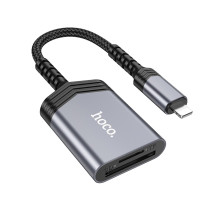 Кардрідер HOCO UA25 2-in-1 card reader iP Metal Gray (6942007608855)