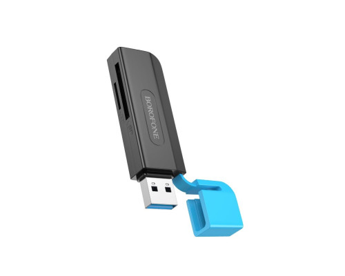 Картрідер BOROFONE DH9 Wisdom 2-in-1 USB 3.0 card reader Black Blue (6941991112393)