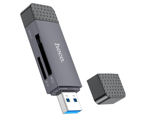 Кардрідер HOCO HB45 Spirit 2-in-1 USB/Type-C 3.0 card reader Metal gray (6942007620529)