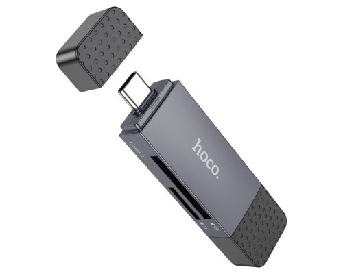 Кардрідер HOCO HB45 Spirit 2-in-1 USB/Type-C 3.0 card reader Metal gray (6942007620529)