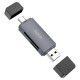 Кардрідер HOCO HB45 Spirit 2-in-1 USB/Type-C 2.0 card reader Metal Gray (6942007620512)