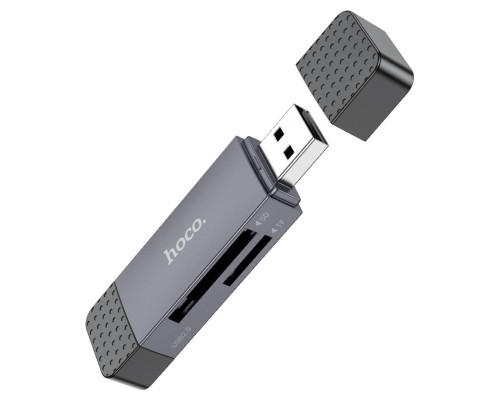 Кардрідер HOCO HB45 Spirit 2-in-1 USB/Type-C 2.0 card reader Metal Gray (6942007620512)