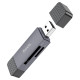 Кардрідер HOCO HB45 Spirit 2-in-1 USB/Type-C 2.0 card reader Metal Gray (6942007620512)