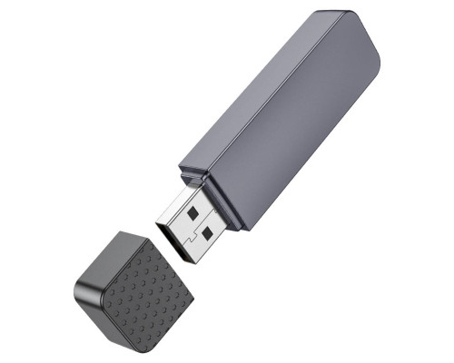 Кардрідер HOCO HB45 Spirit 2-in-1 USB 2.0 card reader Metal Gray (6942007620499)