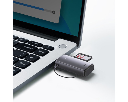 Кард-рідер Baseus Lite Series USB-A to SD/TF Card Reader Grey (WKQX060013)