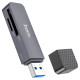 Картрідер HOCO HB45 Spirit 2-in-1 USB 3.0 card reader Metal Gray (6942007620505 )