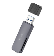 Картрідер HOCO HB45 Spirit 2-in-1 USB 3.0 card reader Metal Gray (6942007620505 )