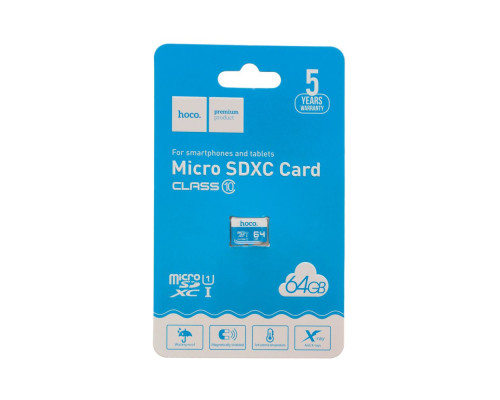 Карта Пам'яті Hoco MicroSDXC 64gb 10 Class Колір Синій