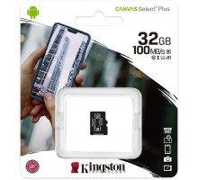 Карта Пам'яті Kingston Canvas Select Plus microSDHC (UHS-1) 32gb 10 Class Колір Чорний 740617298857