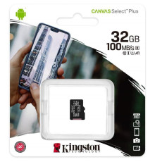 Карта Пам'яті Kingston Canvas Select Plus microSDHC (UHS-1) 32gb 10 Class Колір Чорний 740617298857