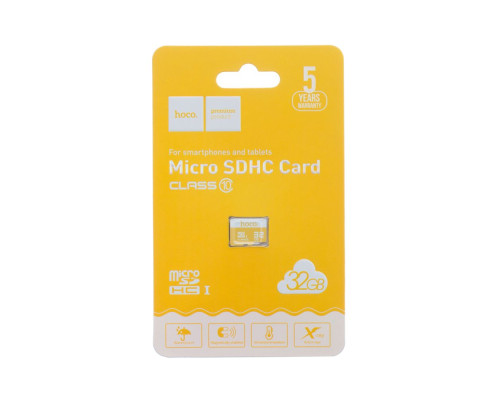 Карта Пам'яті Hoco MicroSDHC 32gb 10 Class Колір Жовтий