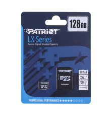Карта Пам'яті Patriot LX Series MicroSDXC (UHS-1) 128gb 10 Class & Adapter Колір Чорний 815530018544