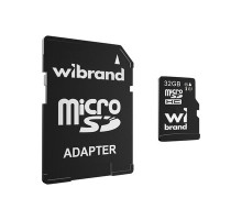 Карта Пам'яті Wibrand MicroSDHC 32gb UHS-1 10 Class & Adapter Колір Чорний 4820124141931