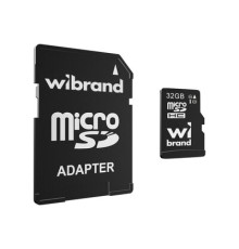 Карта Пам'яті Wibrand MicroSDHC 32gb UHS-1 10 Class & Adapter Колір Чорний 4820124141931