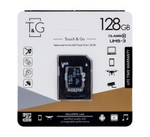 Карта Пам'яті T&G MicroSDXC 128gb UHS-3 10 Class & Adapter Колір Чорний 4711472587918