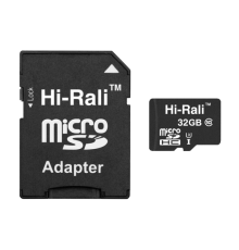 Карта Пам'яті Hi-Rali MicroSDHC 32gb UHS-3 10 Class & Adapter Колір Чорний 4719303949478