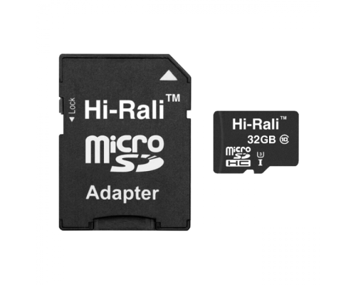 Карта Пам'яті Hi-Rali MicroSDHC 32gb UHS-3 10 Class & Adapter Колір Чорний
