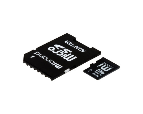 Карта Пам'яті Mibrand MicroSDHC 32gb UHS-1 10 Class & Adapter Колір Чорний 8592112140061