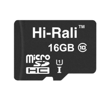 Карта Пам'яті Hi-Rali MicroSDHC 16gb UHS-1 10 Class Колір Чорний 4711472586034