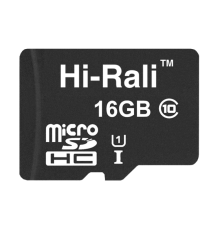 Карта Пам'яті Hi-Rali MicroSDHC 16gb UHS-1 10 Class Колір Чорний 4711472586034