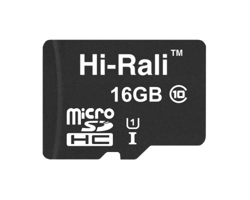 Карта Пам'яті Hi-Rali MicroSDHC 16gb UHS-1 10 Class Колір Чорний