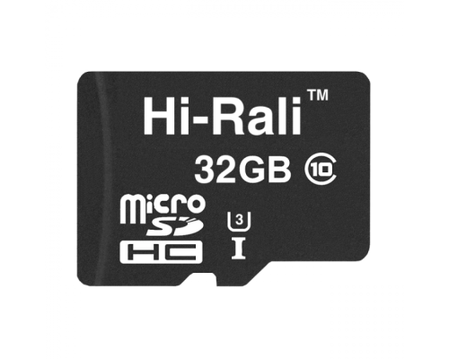 Карта Пам'яті Hi-Rali MicroSDHC 32gb UHS-3 10 Class Колір Чорний
