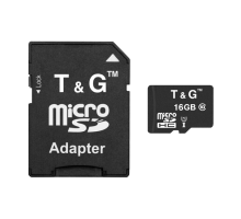 Карта Пам'яті T&G MicroSDHC 16gb UHS-1 10 Class & Adapter Колір Чорний 4711472586058