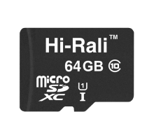 Карта Пам'яті Hi-Rali MicroSDXC 64gb UHS-1 10 Class Колір Чорний 4711472588861