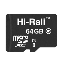 Карта Пам'яті Hi-Rali MicroSDXC 64gb UHS-1 10 Class Колір Чорний 4711472588861